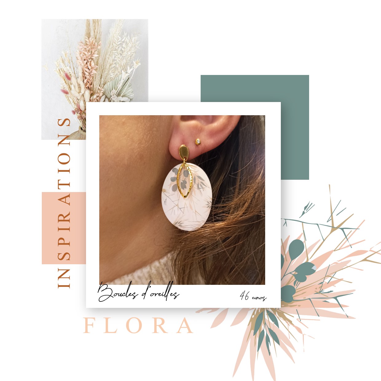 Inspirations collection Flora - bijoux en résine fabriqués en France, en auvergne - identités bijoux